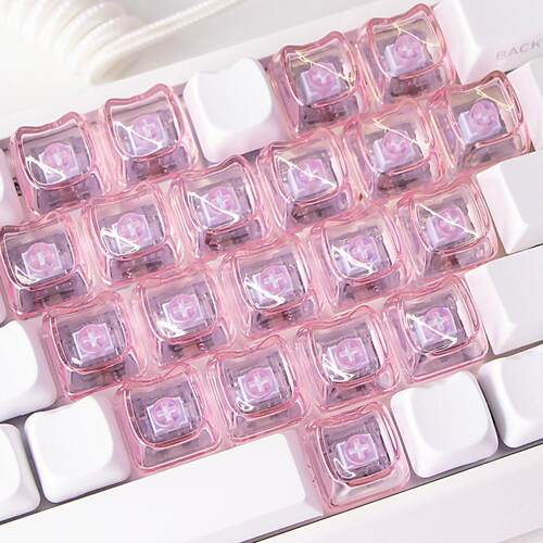 可爱猫耳朵PC透光键帽MAO高度爱心21键无刻DIY客制化机械键盘键帽