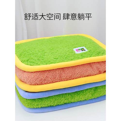 新款多巴胺深睡加厚撞色保暖狗窝垫宠物可拆洗方窝可手提猫窝垫