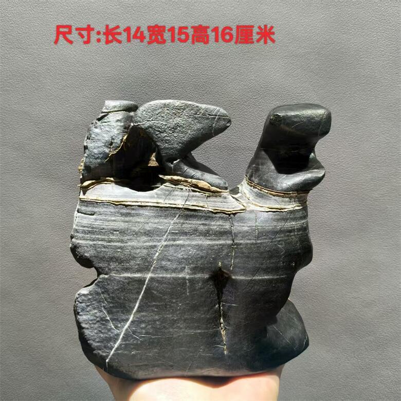 天然原石灵璧石盆景石 鱼缸造景 龟纹石根抱石 花盆造景 盆景石料