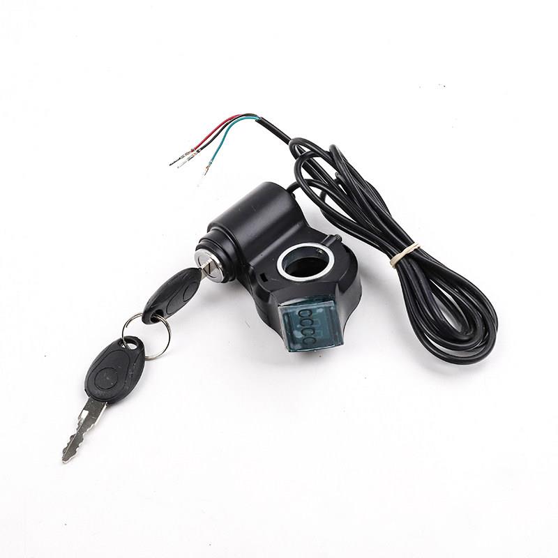 电动车数字电压表 带钥匙电子门锁开关宽压 36v48v60v72v LED数显