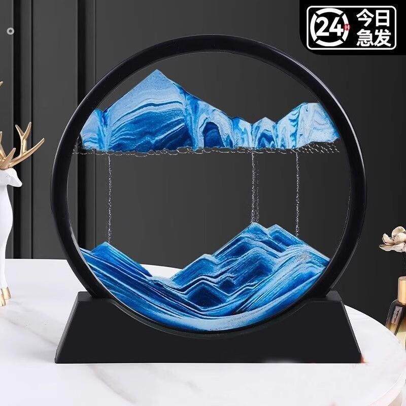 流沙画摆件沙漏客厅电视柜酒柜桌面装饰办公室轻奢礼物大气玄关
