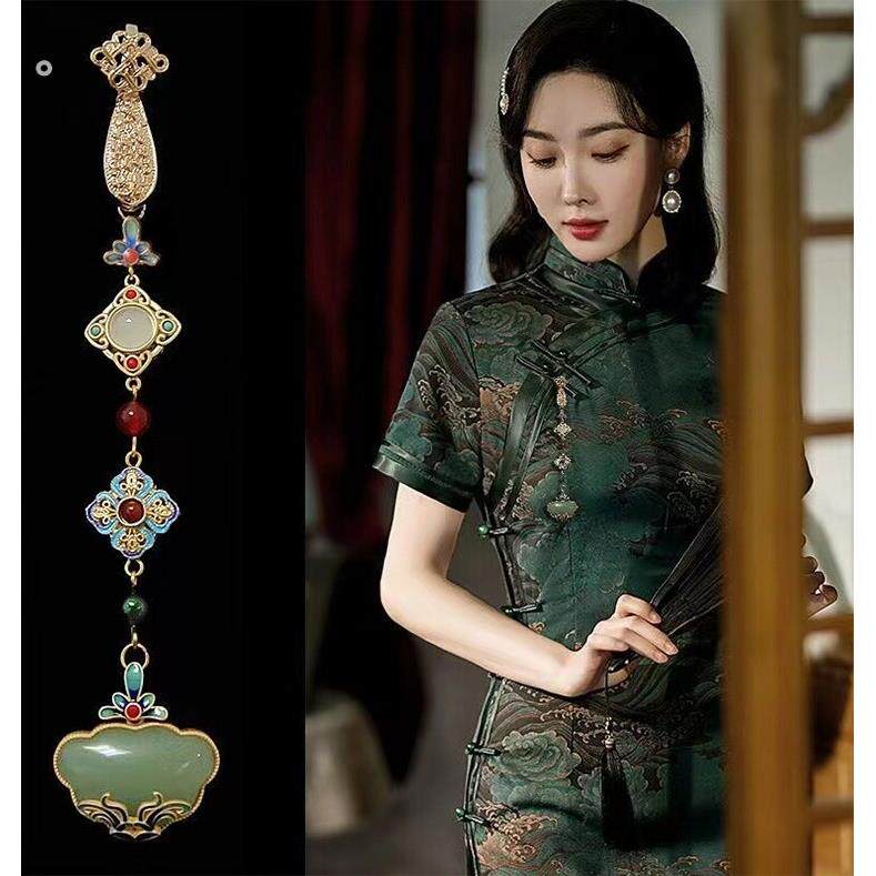中国风胸针旗袍汉服压襟古风挂件流苏新中式服装搭配配饰盘扣饰品