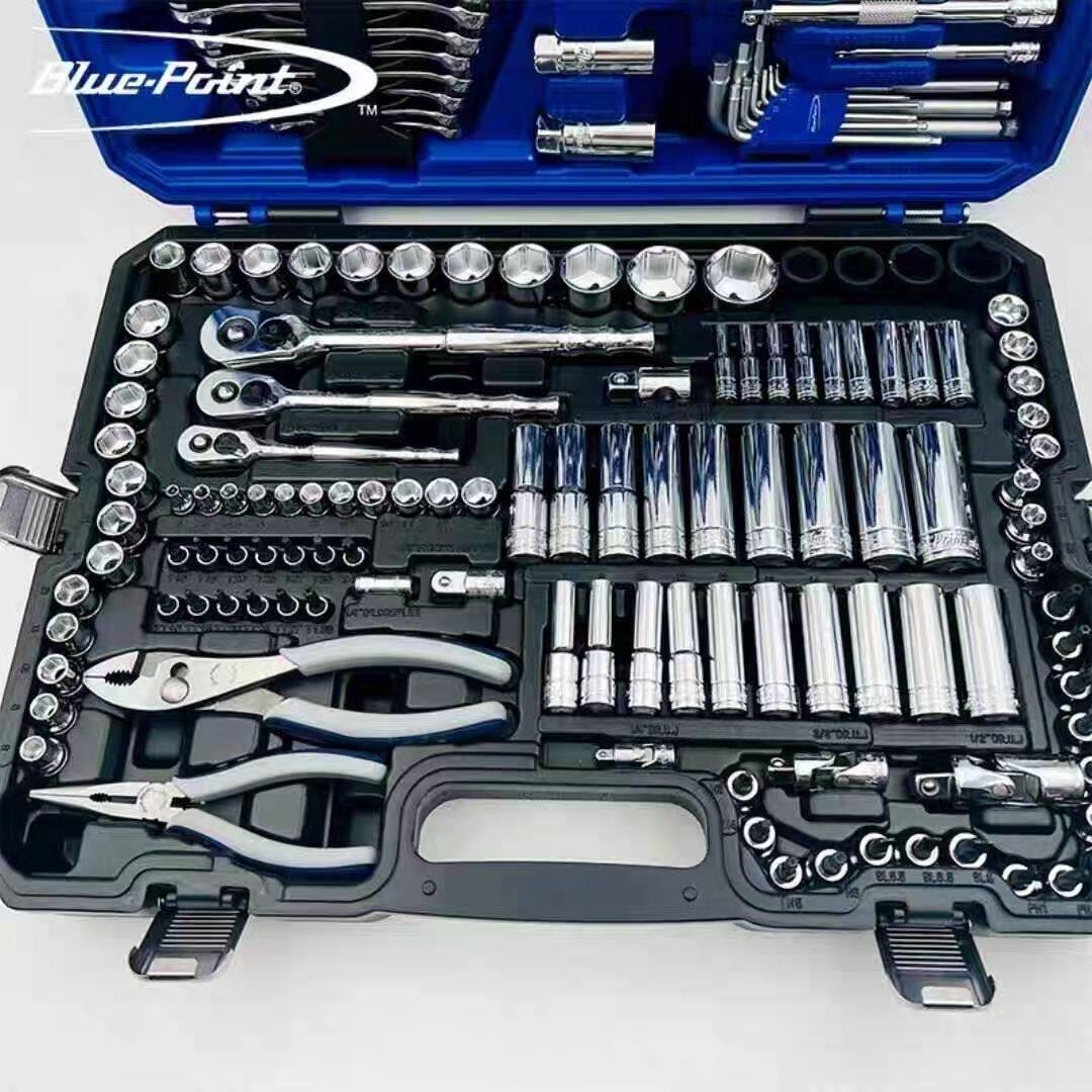 美国蓝点工具151件汽车维修工具套装棘轮扳手套筒螺丝刀钻头套装