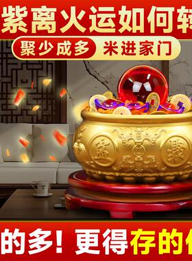 聚宝盆摆件招财聚财纯铜八方来财生财黄铜铜缸桌面办公桌客厅店铺