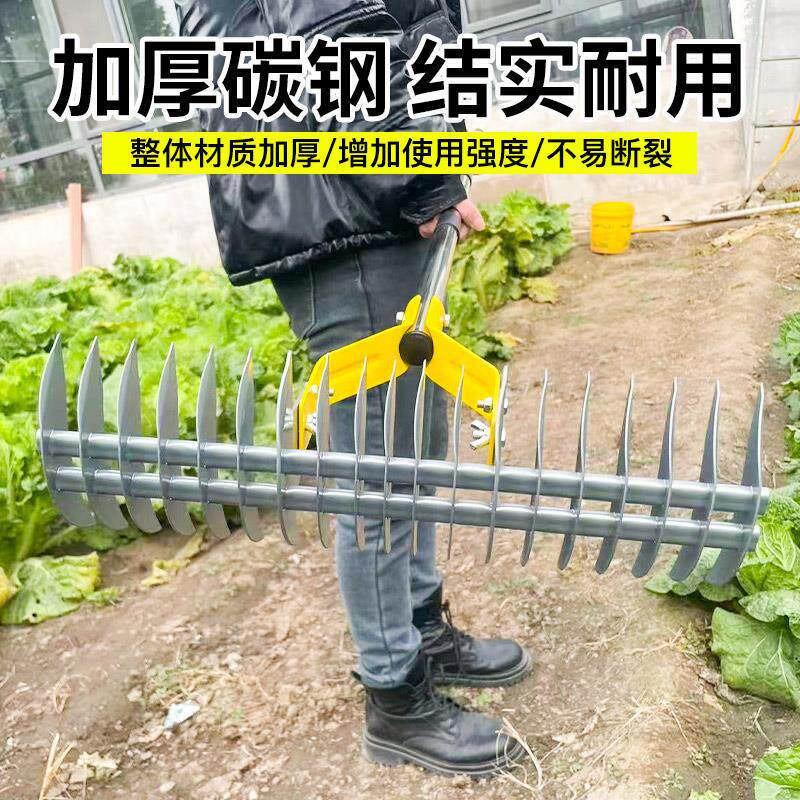 草坪耙枯草耙多齿钉耙搂草松土平地铁耙子可拆卸加厚耙草种菜搂土