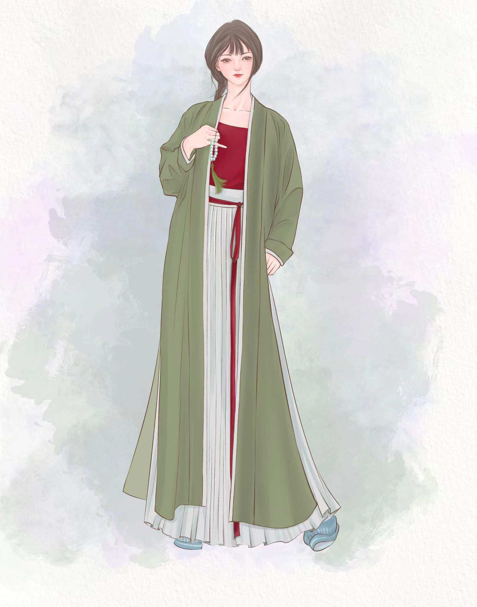 宋制复原歌乐长袖褙子套装汉服版型纸样衣古装服裁剪图纸模板样板