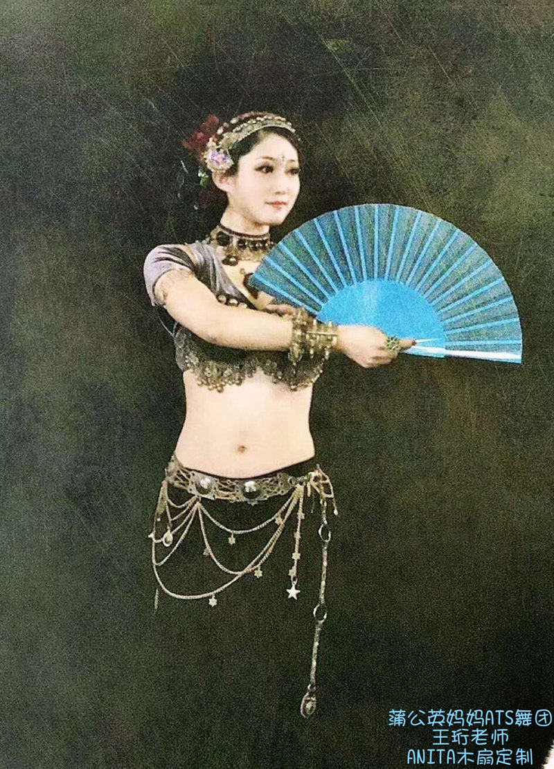 Anita木扇定制 变脸扇广告扇西班牙扇跳舞扇弗朗明哥大号舞扇多色