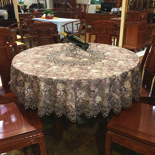 桌布圆形家用餐桌圆桌子桌布欧式 布艺圆桌台布圆形桌布圆桌布中式