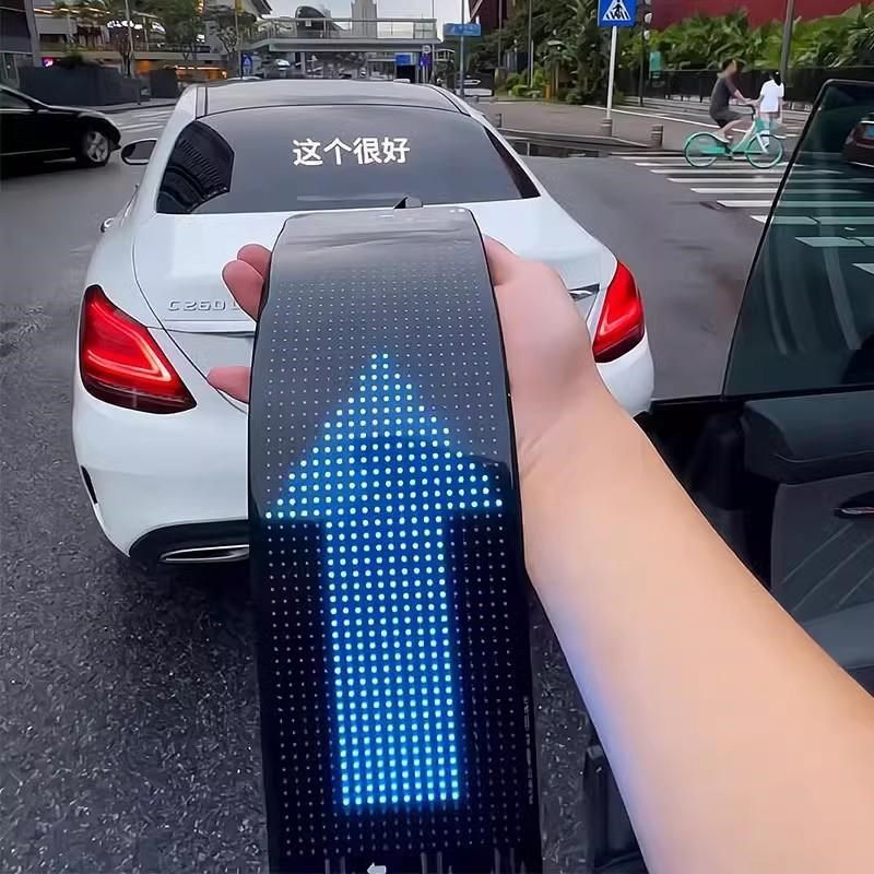会动的车贴LED显示屏车载柔性屏车后窗led显示屏软屏车尾车贴