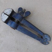 古董级老货大号手虎钳50mm手拿子特重型固定钳DIY夹紧工具重1.9斤