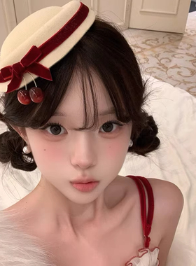 法国Last Kiss新年红色氛围感帽子女款2025新款时尚洋气冬季可爱