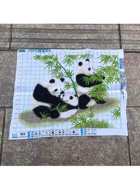 ~纯手工十字绣成品国宝熊猫动物竹子小幅客厅卧室情侣包邮