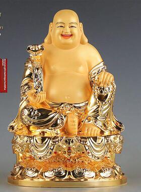 台湾鎏金纯铜弥勒佛菩萨像大肚笑佛家拜弥勒佛福饰