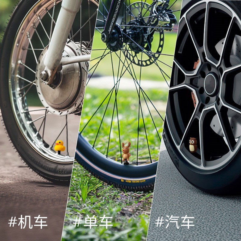 扶摇 适用小布自行车可爱公路车轮胎气嘴塞气门芯帽夜光美嘴法嘴