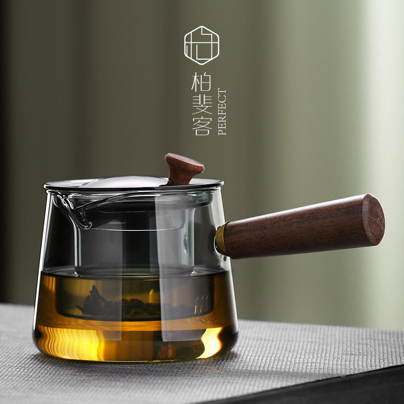 侧把壶煮茶器玻璃泡茶壶家用耐高温单壶茶水分离功夫茶具套装高档,餐饮具,茶壶,淘宝优惠券,粉丝福利购,淘宝优惠卷