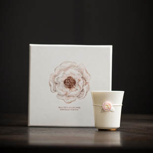 手工捏花主人杯闻香茶杯功夫茶品茗杯单杯女士专用小茶盏伴手茶礼