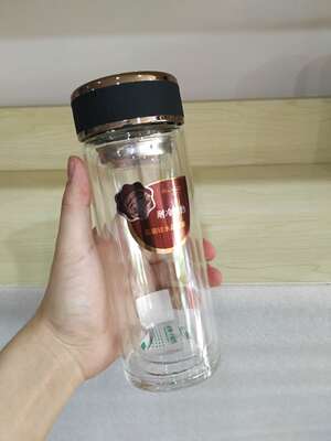 亚泰双层玻璃杯加厚防烫耐热大容量男女办公便携水杯过滤泡茶杯子