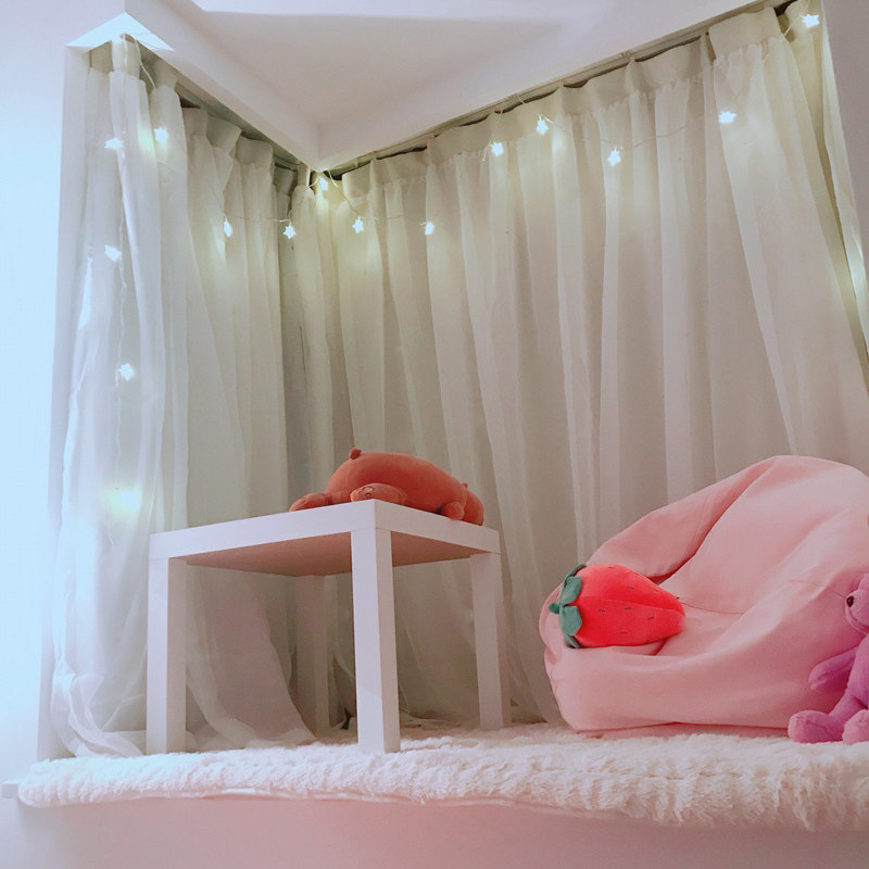 窗帘遮光平面窗凸窗韩式双层布纱公主房纯色飘窗阳台儿童房,居家布艺,定制窗帘,淘宝优惠券,粉丝福利购,淘宝优惠卷