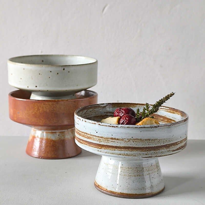 【特色高级料理餐具】直口高脚碗餐厅复古5英寸高足干果盘点心碗,餐饮具,碗,淘宝优惠券,粉丝福利购,淘宝优惠卷