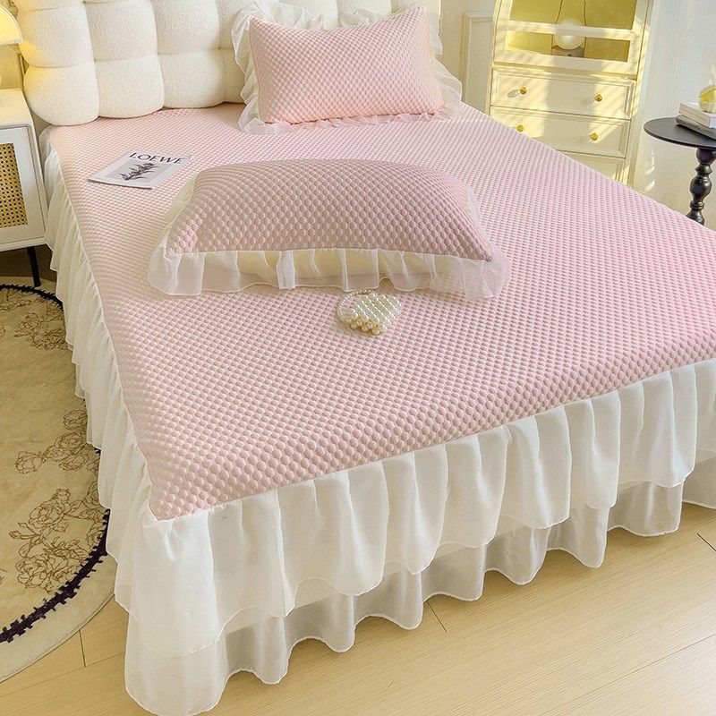 2025新款A类冰豆豆凉席三件套床裙款可水洗家用夏季床笠款空调席,床上用品,冰丝席,淘宝优惠券,粉丝福利购,淘宝优惠卷