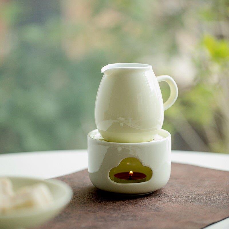 陶瓷温茶底座公道杯中式围炉煮茶温茶蜡烛保温暖茶烛台加热温茶炉