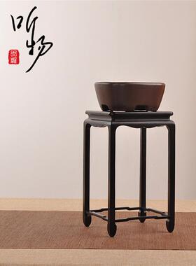 红木中国方支架红玫瑰木紫檀木花瓶小花猕猴桃石花盆盆景站装饰基