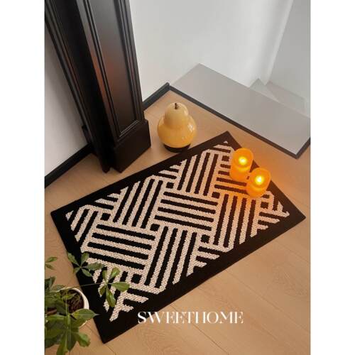 SweetHome *覆古入户门地垫玄关脚垫高级感黑白地毯客厅门口门垫
