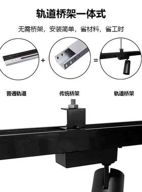 桥架轨道射灯明装轨道射灯一体式无需桥架安装简单省材料