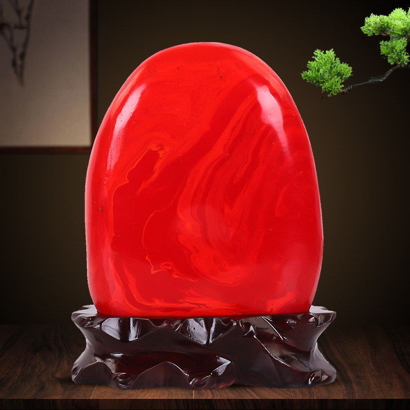 鸡血石原石南非红碧玉观赏石头摆件奇石景观石家居客厅办公室装饰