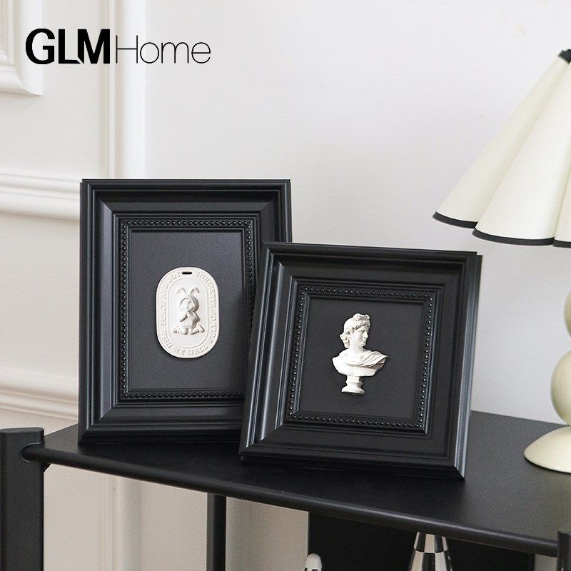 现代简约黑白立体雕塑画复古石膏像画框实木相框挂墙装饰桌面摆台,家居饰品,相框/画框,淘宝优惠券,粉丝福利购,淘宝优惠卷