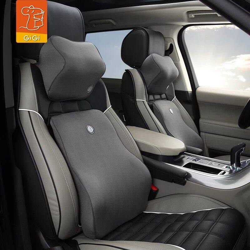 gigi汽车头枕腰靠套装 竹炭记忆棉护腰枕护颈枕 车载座椅枕靠垫