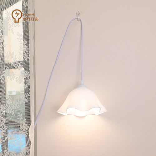 花朵插电吊灯床上灯悬挂宿舍上铺灯床头灯小夜灯挂灯寝室灯学习