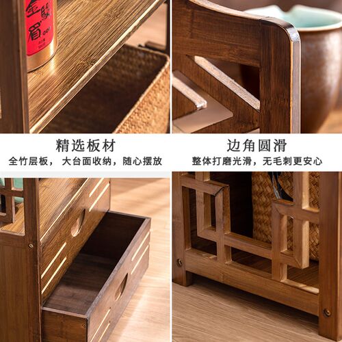 茶水柜小茶柜茶台桌茶边柜博古置物架客厅实木办公室茶叶储物柜子