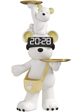 奶油风北极熊存钱罐落地摆件客厅电视柜沙发旁装饰品乔迁开业礼品