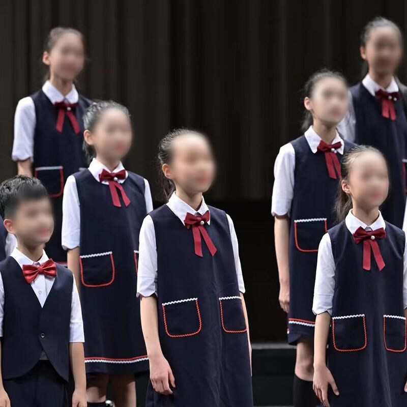 元旦儿童合唱服装演出服男女童礼服中小学生表演朗诵纱裙大合唱团