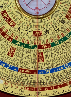 万福堂铜面罗盘高精度八寸六寸三元三合综合盘专业初学者杨公摆件