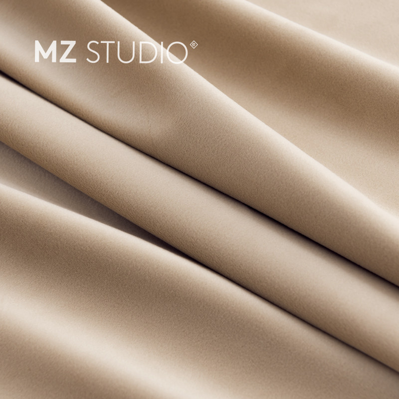 高端服装店试衣间门帘定制网红奶茶色丝绒更衣布帘现代纯色窗帘布