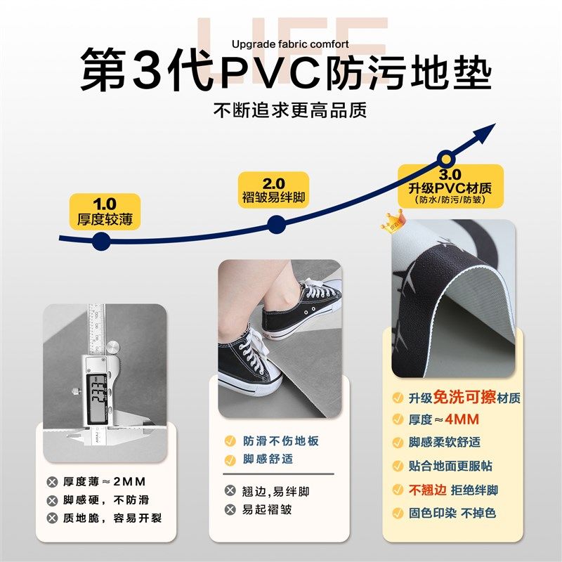 金色入户门地垫简约高级福字地毯pvc可擦可裁剪门垫进门门口脚垫