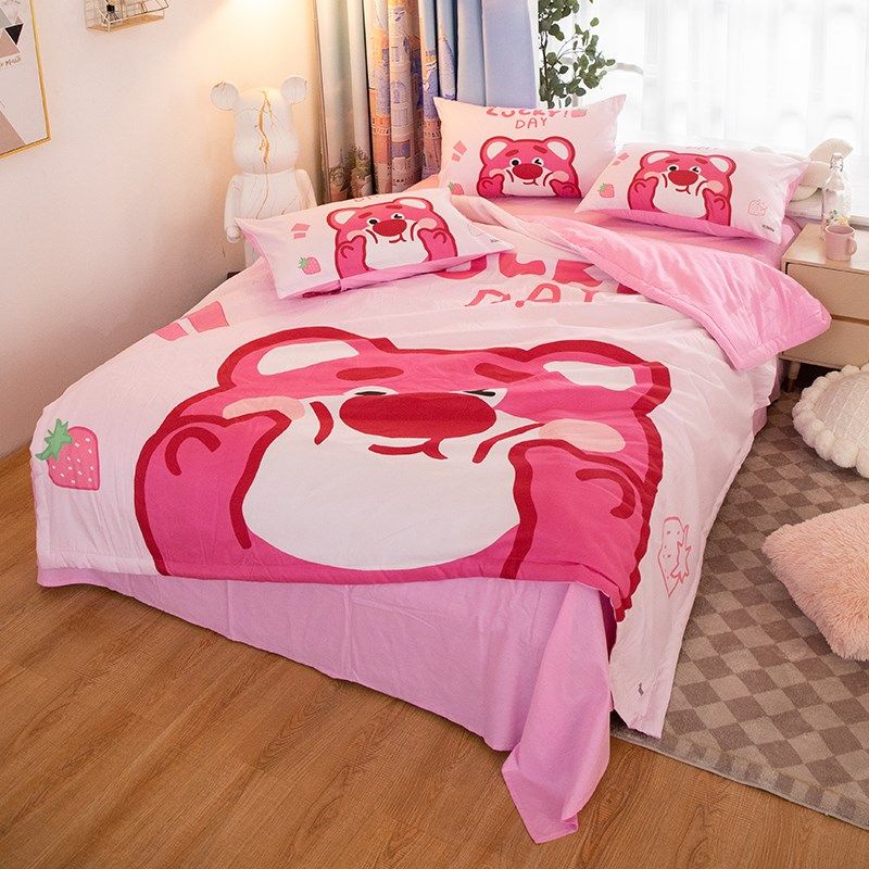 卡通新款草莓熊夏季儿童全棉纯棉空调被单人午休毯夏凉被可机洗,床上用品,化纤被,淘宝优惠券,粉丝福利购,淘宝优惠卷