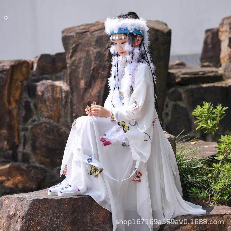 香妃同款衣服儿童还珠格格超仙女汉服演出套装含香公主服饰蒙古族