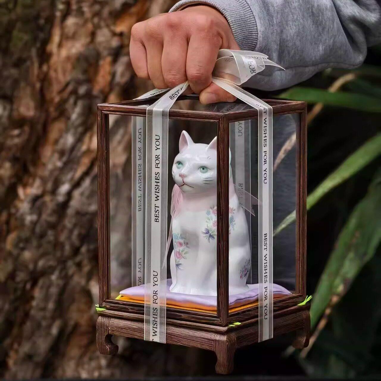 原创陶瓷招财猫摆件店铺开业礼品家居装饰招财摆件创意礼物送闺蜜