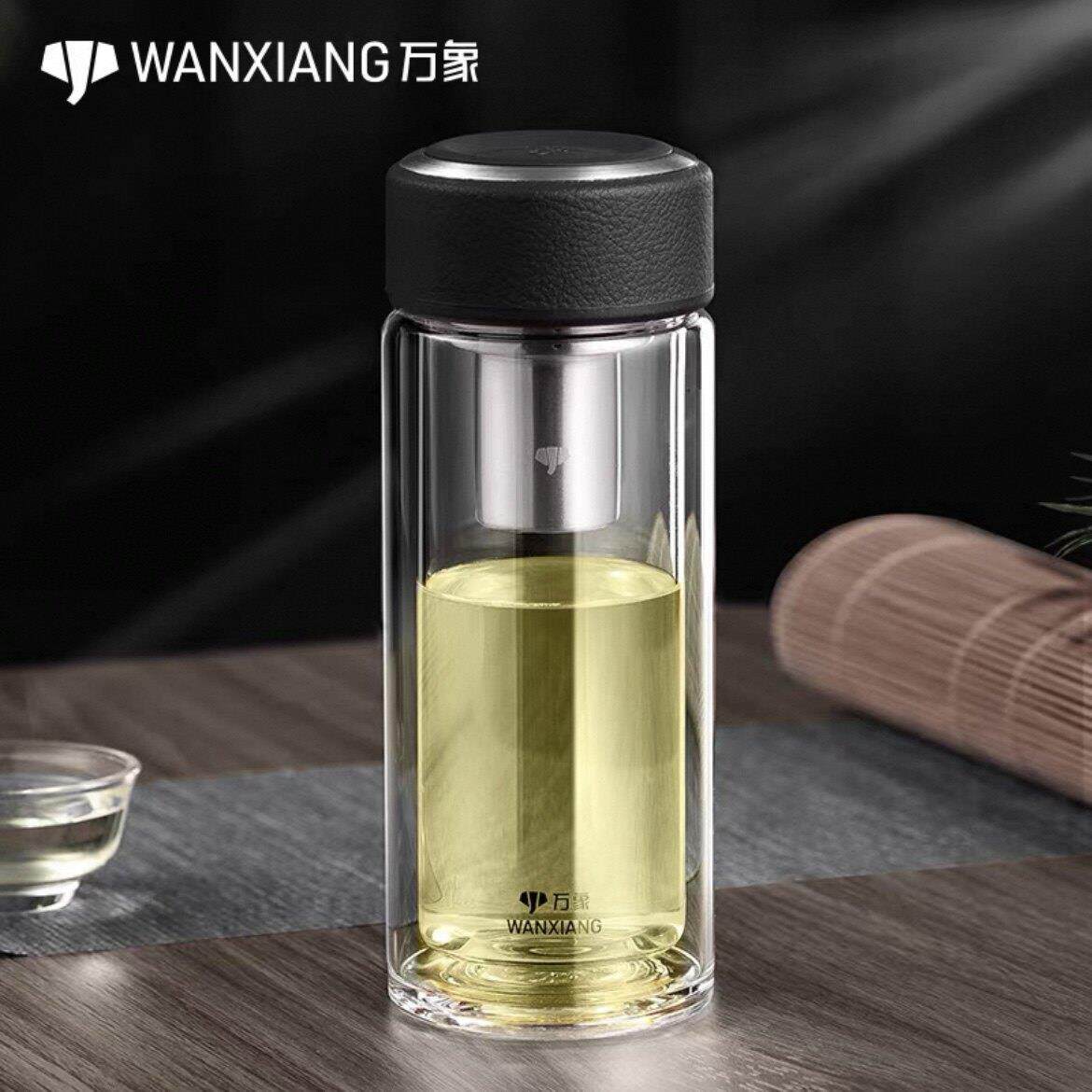 万象玻璃杯双层加厚高档商务家用办公男女泡茶水杯定制V16V19V66