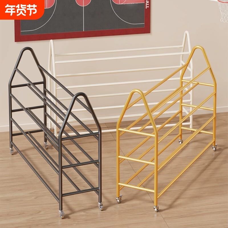 篮球收纳层架学校幼儿园排球足球置物架体育馆可移动推车球类收纳