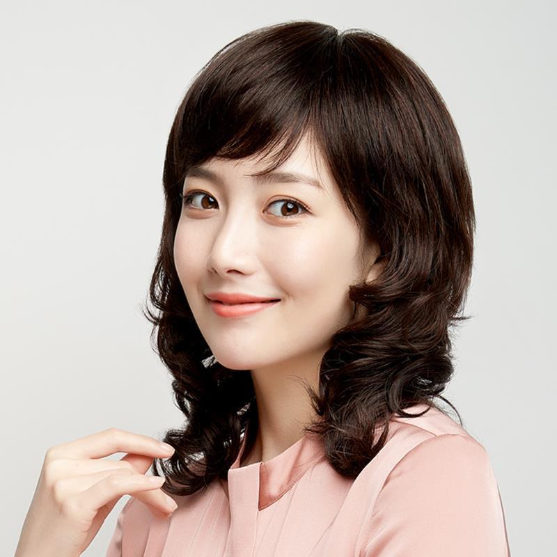 假发女中老年款真发全真人发波浪卷发假发套自然气质整顶长发头套