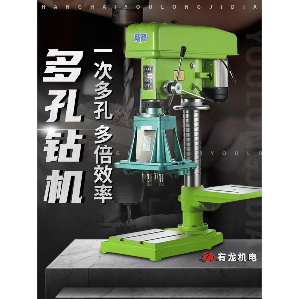 多轴双轴钻床数控工业台钻台式钻攻两用多头攻丝机可调双头钻孔机