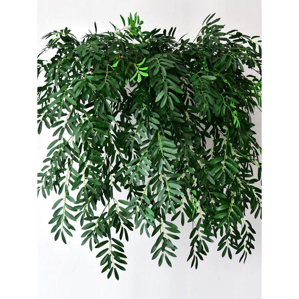 彷真橄榄叶树枝绿叶树叶子装饰吊篮绿植假花藤条塑料藤蔓植物墙壁