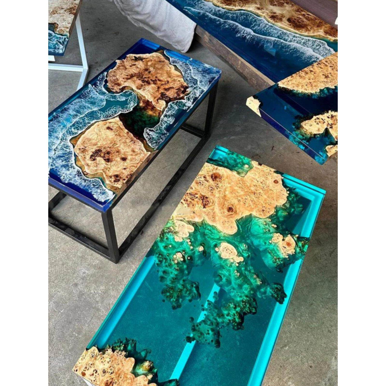 采购产品环氧树脂河桌实木大板茶几海洋茶几餐桌咖啡桌家具树脂胶