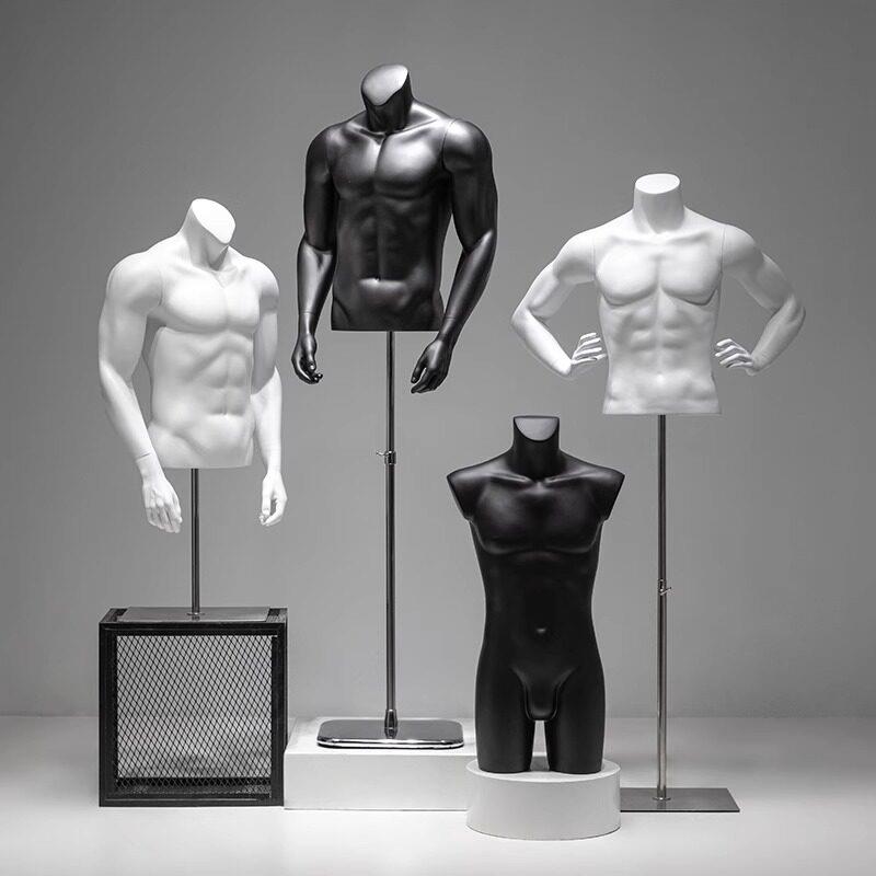 服装店半身男女模特道具人台运动架子肌肉全身假人体内衣展示架