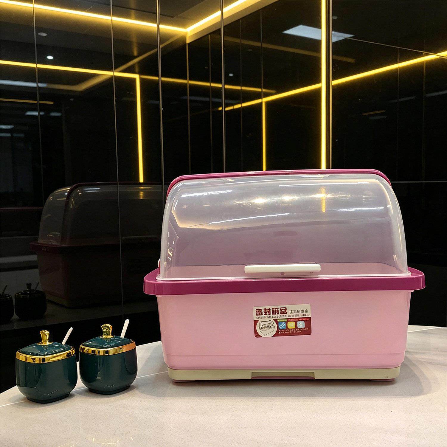 塑料碗筷收纳盒家用带盖子沥水防尘碗盘柜厨房碗碟餐具置物架大容