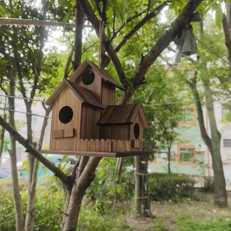 实木鸟窝加厚繁殖箱鹦鹉小房子田园环保室外巢笼多款宠物用品